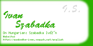 ivan szabadka business card